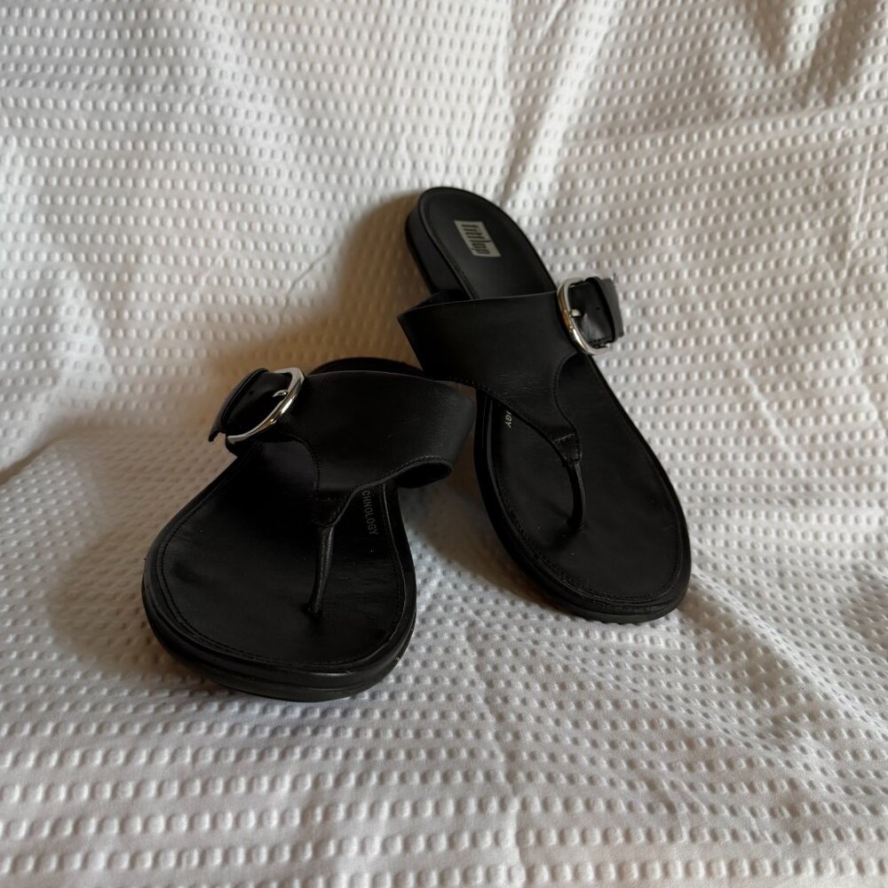 FitFlop Black Thong Toe-Post Flip Flop Sandals Size 8 - Picture 7 of 7